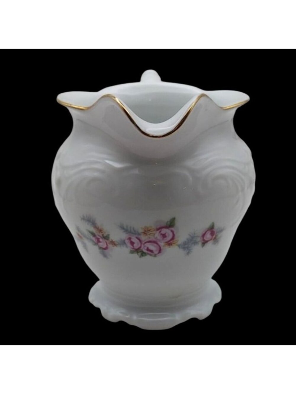 Vintage Wawel Porcelain Bone China Pompadour 3 Rose Creamer Poland Victorian